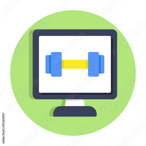 Trendy design icon of online gym 