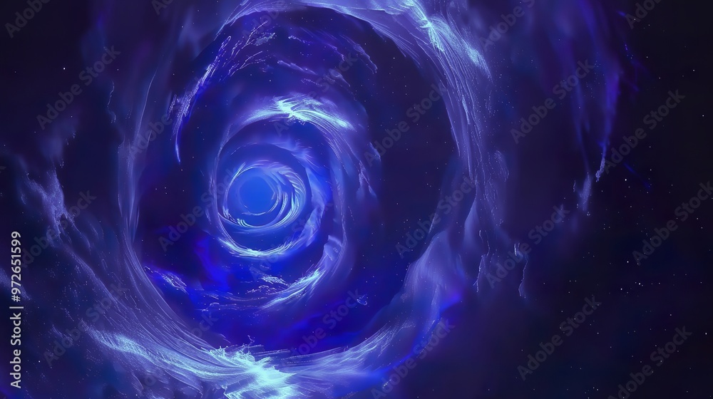 Stunning Nebula with Starry Sky Background Featuring Blue Lightning Swirls and Energy Flowing from the Center to the Edges, Creating a Nebular Form. Hyper-Realistic 3D Rendering Capturing the Entrance Stunning Nebula with Starry Sky Background Featuring Blue Lightning Swirls and Energy Flowing from the Center to the Edges, Creating a Nebular Form. Hyper-Realistic 3D Rendering Capturing the Entrance