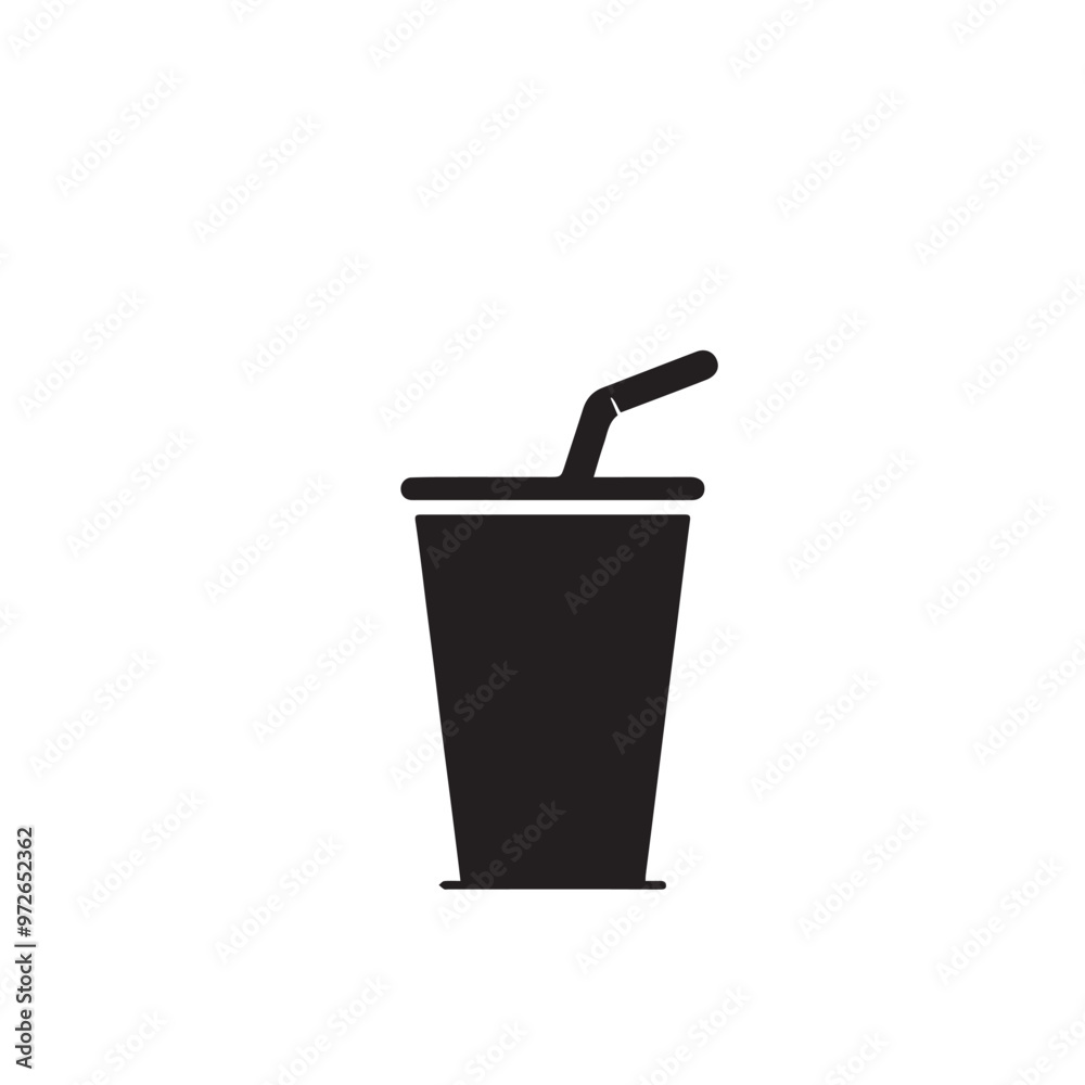Juice cup silhouette. Fruits juice cup vector design. Smoothie cup logo, icon design black and white. Juice cup silhouette. Fruits juice cup vector design. Smoothie cup logo, icon design black and white.