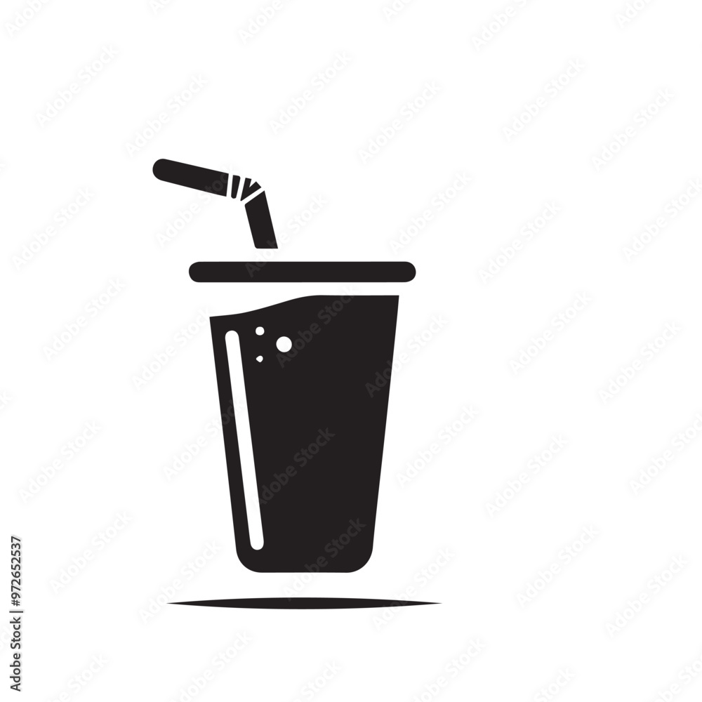 Juice cup silhouette. Fruits juice cup vector design. Smoothie cup logo, icon design black and white. Juice cup silhouette. Fruits juice cup vector design. Smoothie cup logo, icon design black and white.