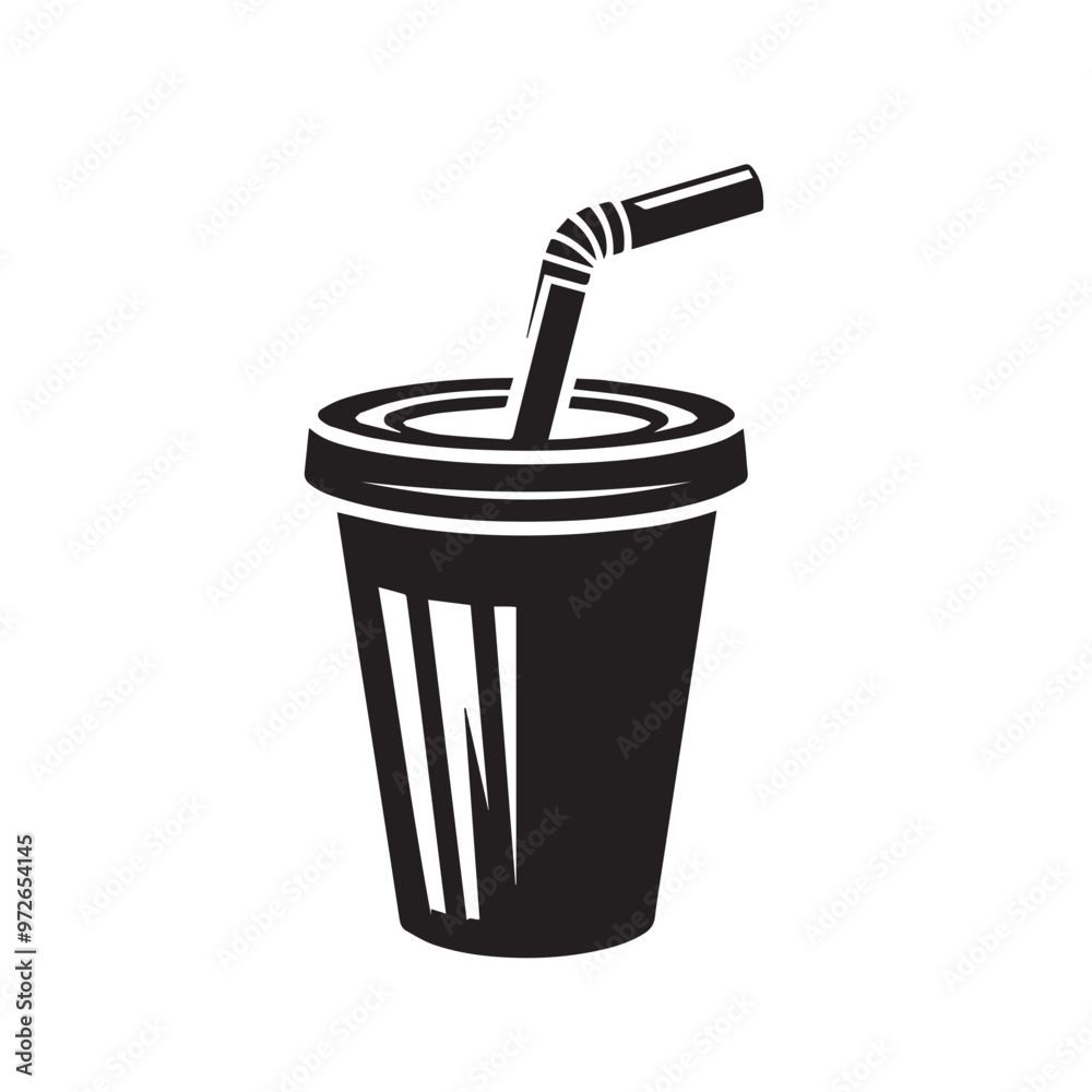 Juice cup silhouette. Fruits juice cup vector design. Smoothie cup logo, icon design black and white. Juice cup silhouette. Fruits juice cup vector design. Smoothie cup logo, icon design black and white.