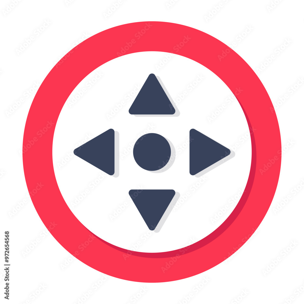 A colored design of direction arrows