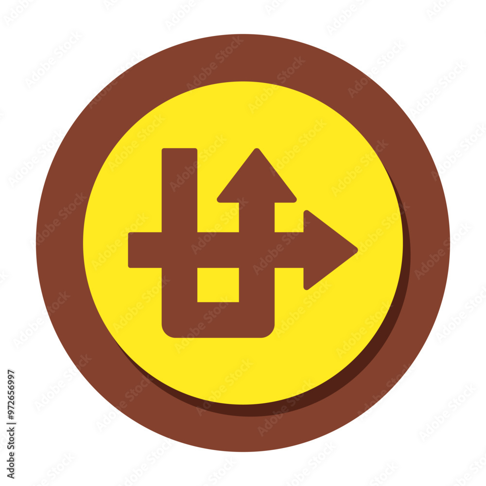 A trendy design icon of directional arrows A trendy design icon of directional arrows