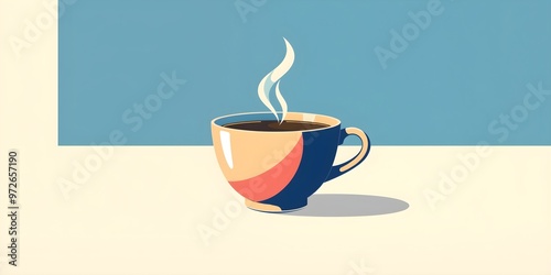 Minimalist Coffee Cup Design with Sharp Geometric Lines