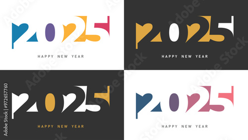 Tableau sur toile 2076 Happy New year Design for New Year Celebrations