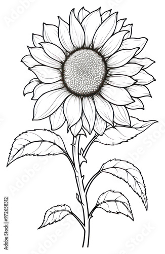 PNG Sunflower sketch drawing plant.