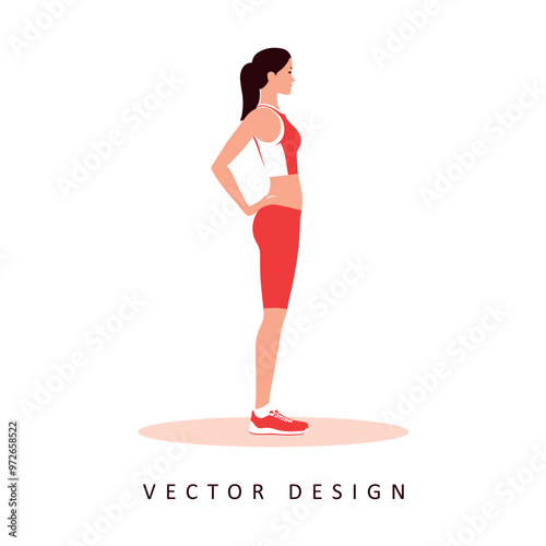 sporty woman simple vector design isolated illustration