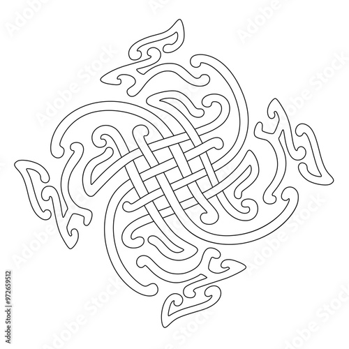 Viking fylfot decorative element.
