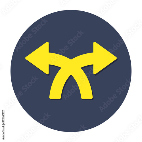A trendy design icon of directional arrows
