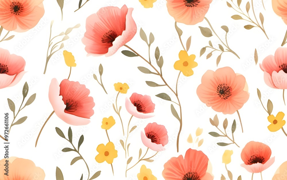 seamless pattern with poppies seamless pattern with poppies