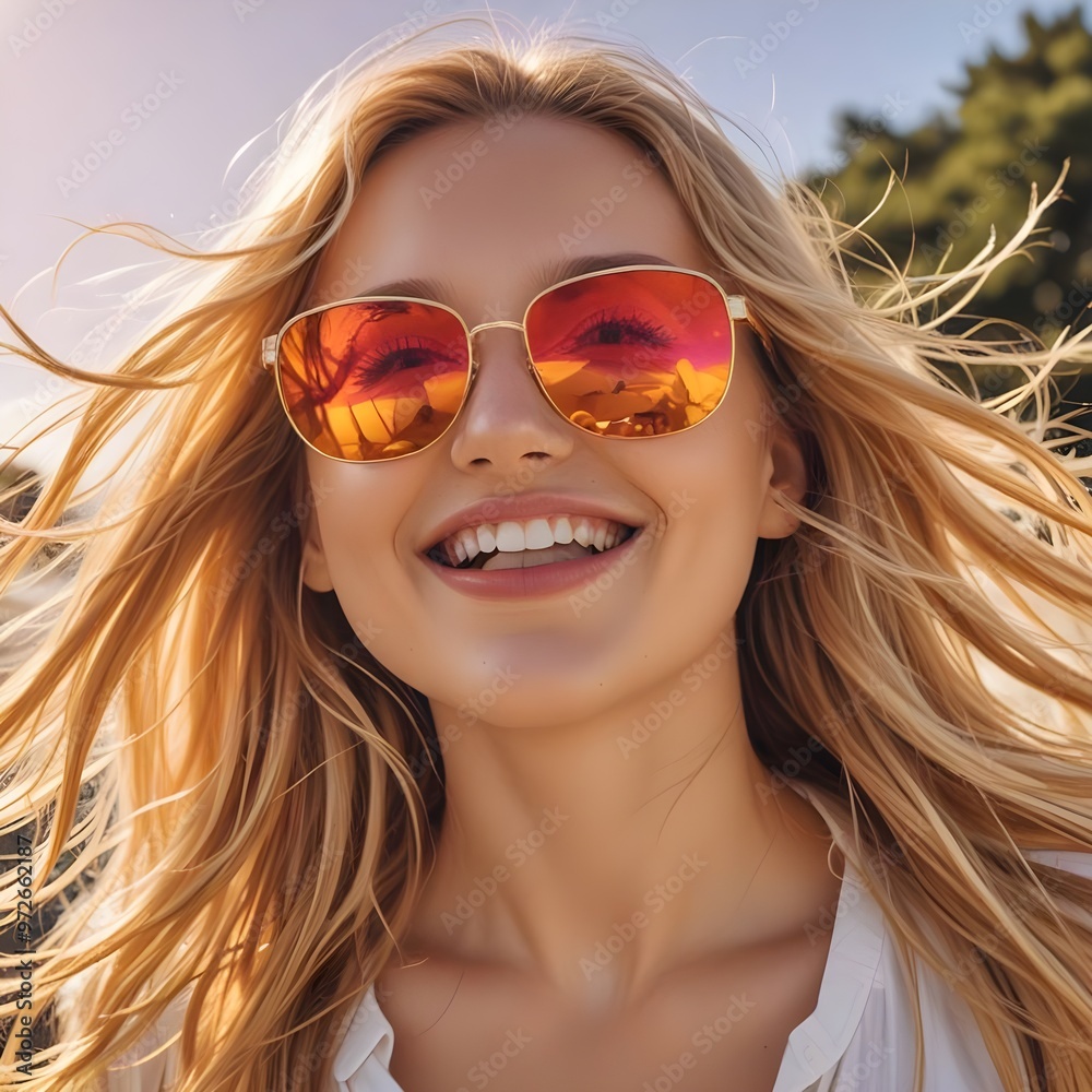 beautiful girl with glasses on vacation beautiful girl with glasses on vacation