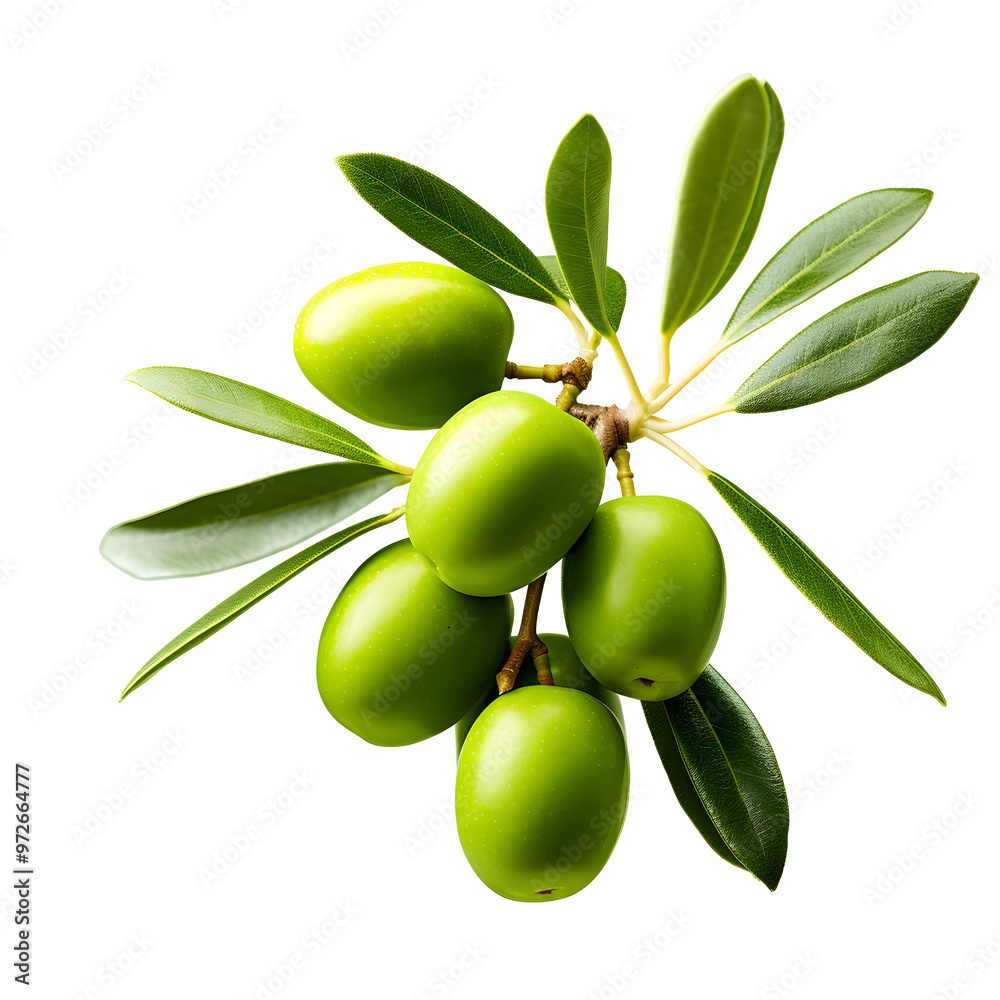 Green olives with leaves isolated on transparent or white background, png Green olives with leaves isolated on transparent or white background, png