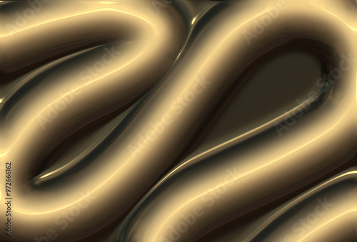 Fotografia Futuristic tubular abstract in metallic black and white