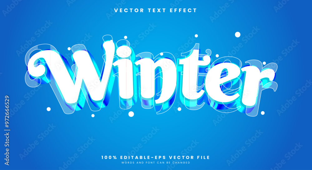 Winter 3D editable text effect template Suitable for Snow Style Winter 3D editable text effect template Suitable for Snow Style