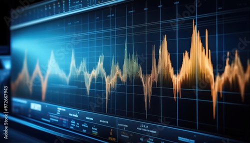 Seismograph displaying earthquake data with precision and clarity photo