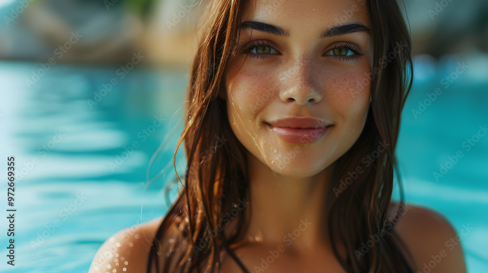 Young Woman Bikini Coming Out From Water Young Woman Bikini Coming Out From Water