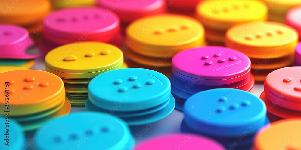 Vibrant Button Collection with Rainbow Colors Vibrant Button Collection with Rainbow Colors