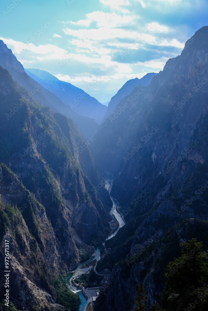 Naklejka premium view from the top of the mountain