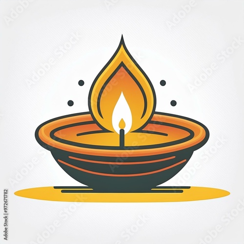 Happy Diwali diya lamp, Indian festival of lights