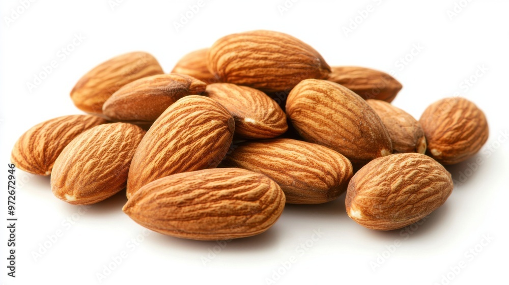 Brown almond nut seeds isolated, almonds isolate, white background, nut isolated on white Brown almond nut seeds isolated, almonds isolate, white background, nut isolated on white