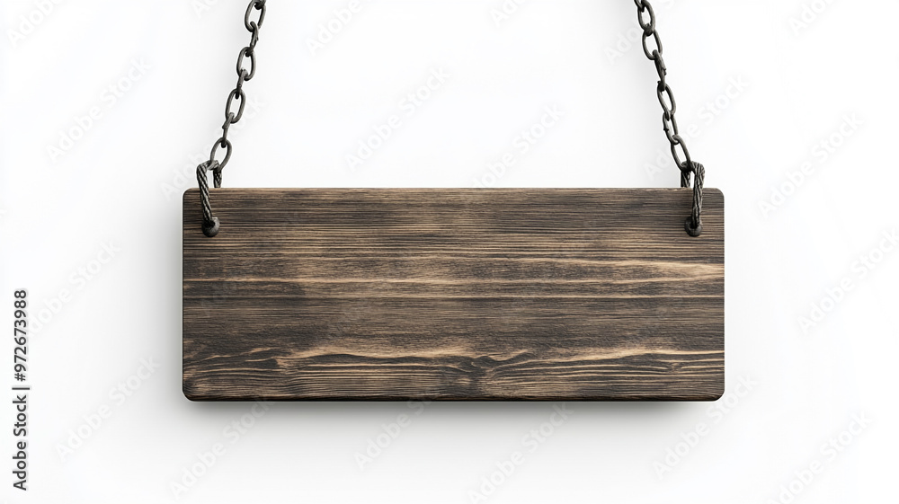 A Wooden hanging sign Mockup isolated on white background A Wooden hanging sign Mockup isolated on white background
