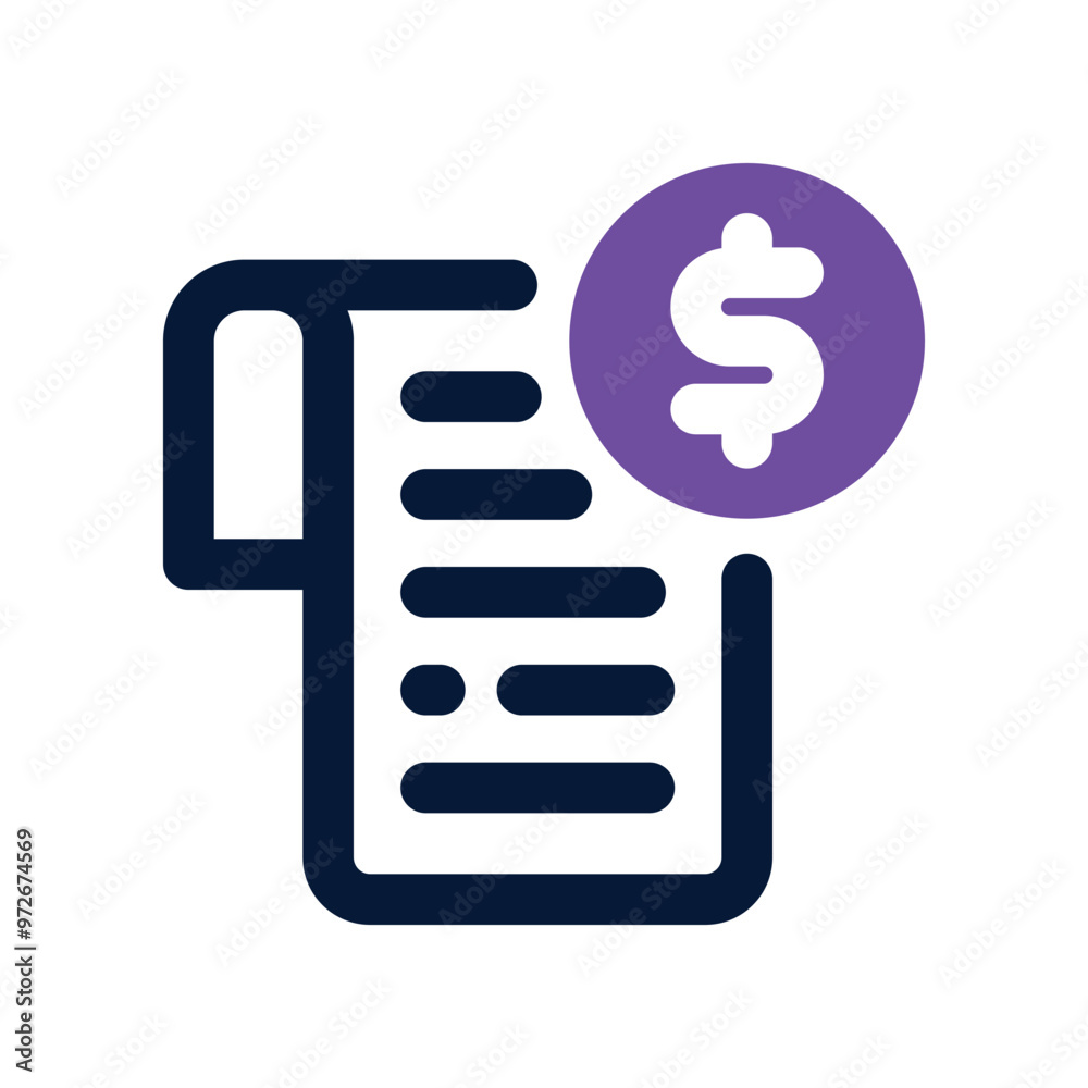 bill icon. vector dual tone icon for your website, mobile, presentation, and logo design. bill icon. vector dual tone icon for your website, mobile, presentation, and logo design.