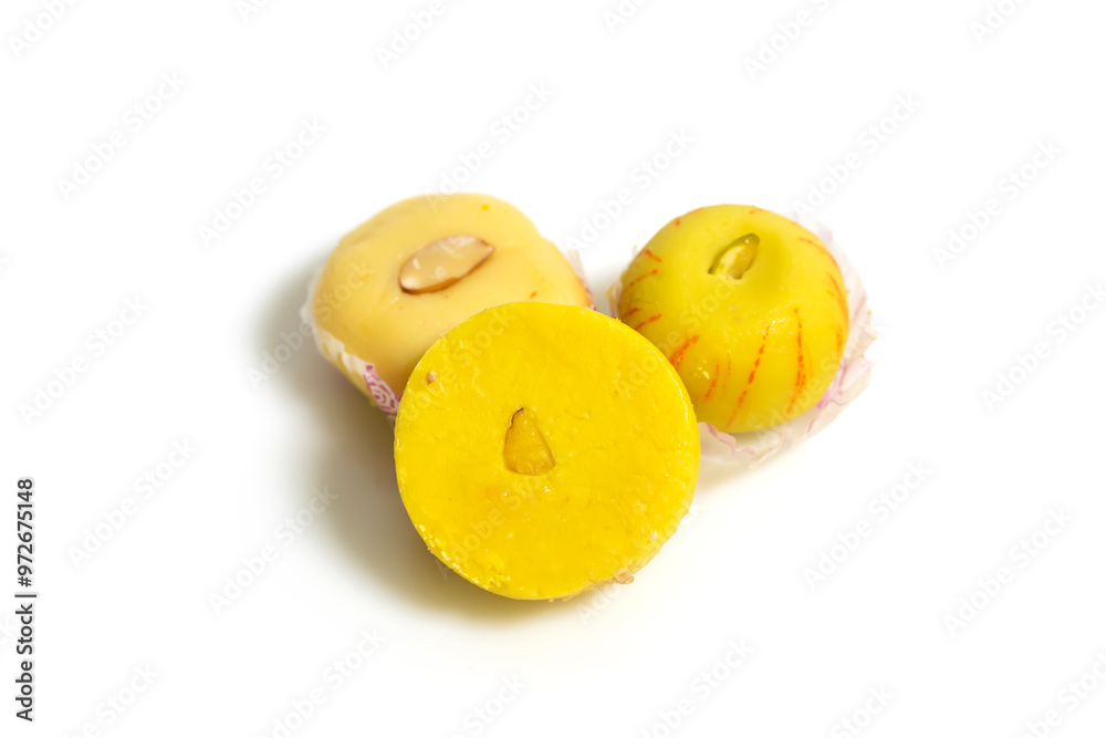 Fototapeta premium Closeup of Indian milk dessert made with milk and pulses during festivals.
