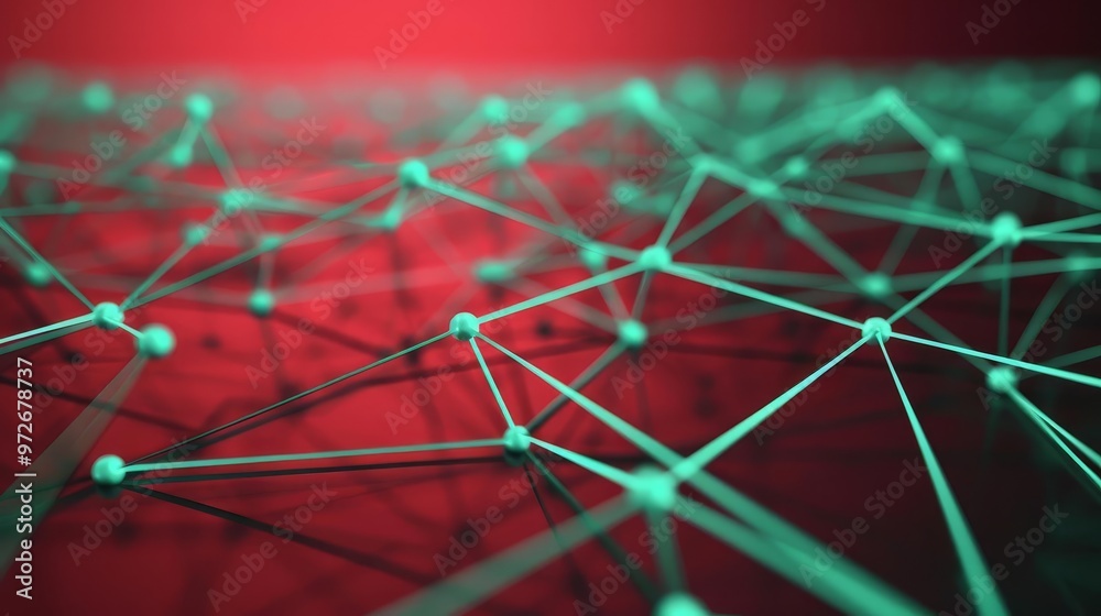 Abstract network of connected dots and lines on a red background. Abstract network of connected dots and lines on a red background.