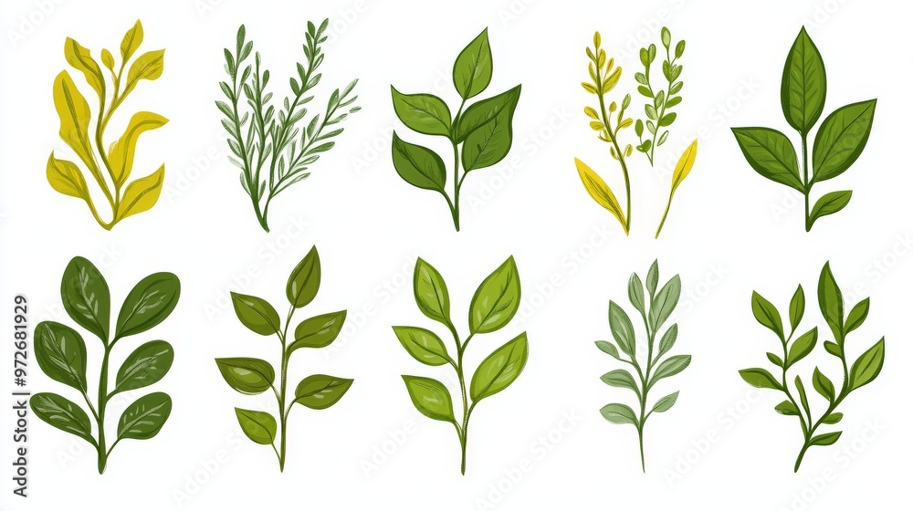 Collection of Green Leaves. Collection of Green Leaves.