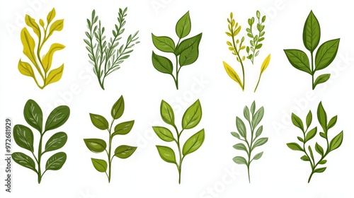 Collection of Green Leaves.