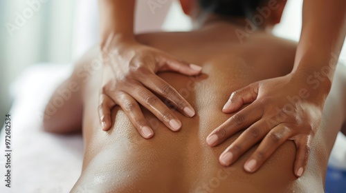 Wallpaper Mural Close-up of hands giving a relaxing back massage. Torontodigital.ca