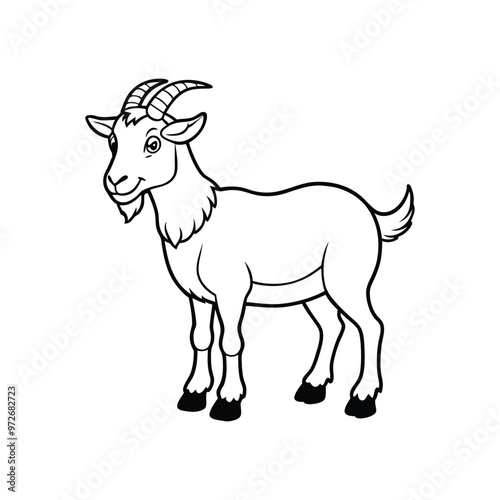  Goat vector icon lineout and outline icon vector illustration.