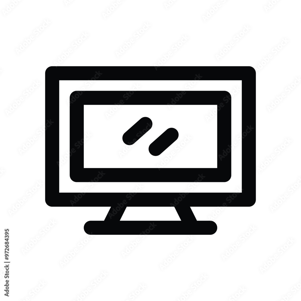 tv icon. vector line icon for your website, mobile, presentation, and logo design. tv icon. vector line icon for your website, mobile, presentation, and logo design.