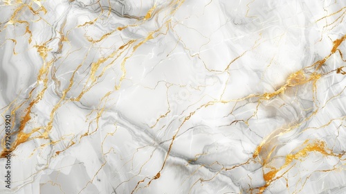 Obraz na płótnie White marble texture with golden veins w salonie