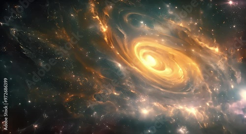 A Cosmic Swirl: A Stunning Galaxy with Swirling Nebulae and Scattered Stars photo