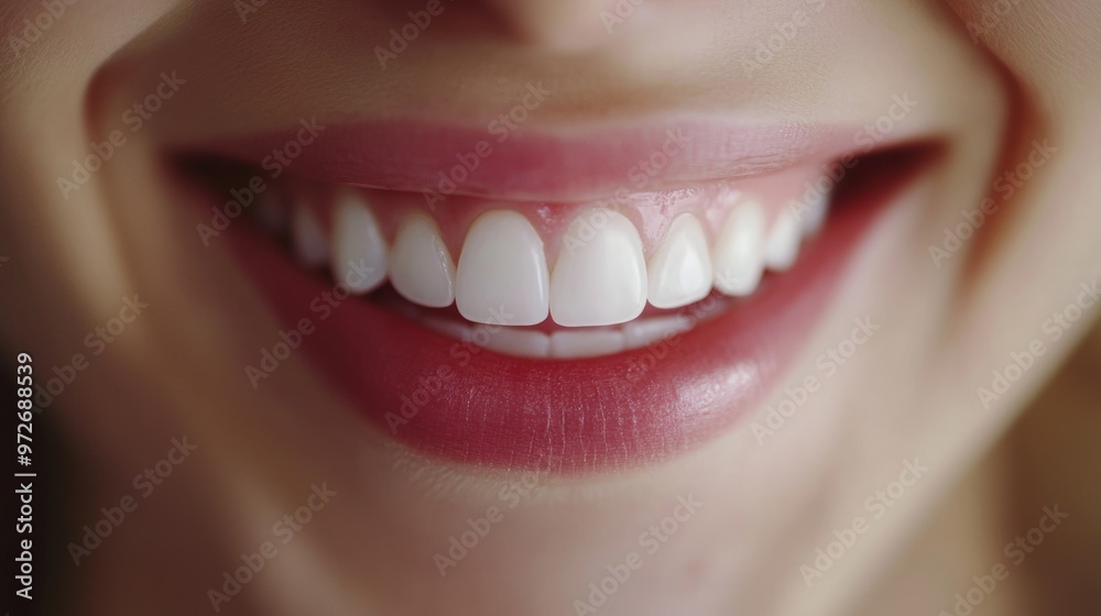 Captivating close up of a perfect radiant smile illuminated by soft lighting Captivating close up of a perfect radiant smile illuminated by soft lighting