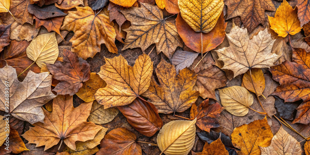 Dry Leaves in Autumn Shades with Warm Earthy Tones for Seasonal Décor Dry Leaves in Autumn Shades with Warm Earthy Tones for Seasonal Décor