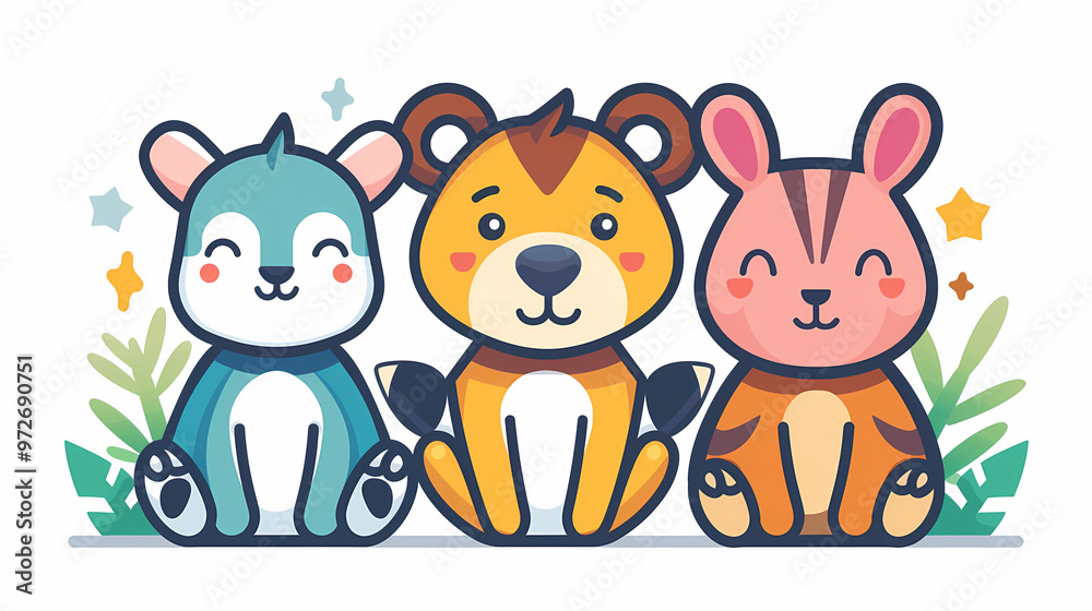 A simple vector icon illustration depicting the group of Animal items at center for a website isolated white background A simple vector icon illustration depicting the group of Animal items at center for a website isolated white background