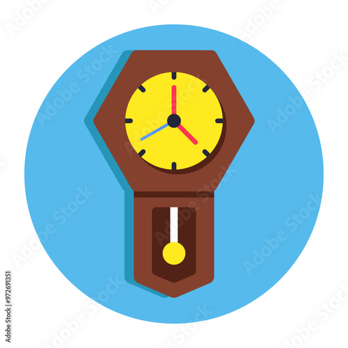 Editable design icon of wall clock