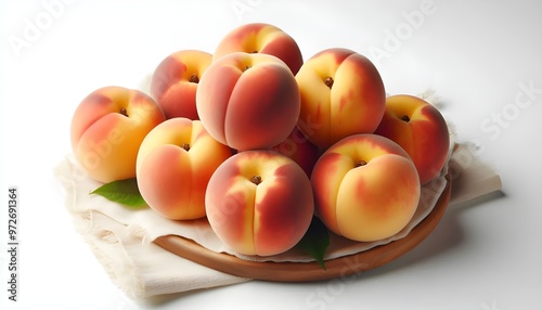 peaches isolated on white background