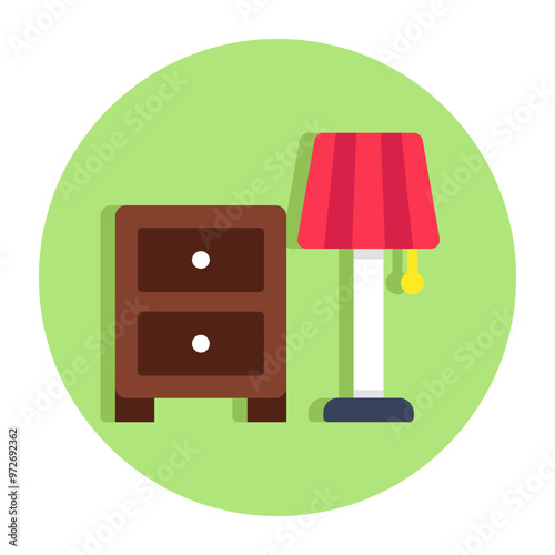 An icon design of nightstand