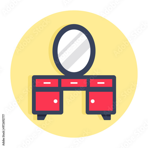 Premium design icon of vanity mirror 
