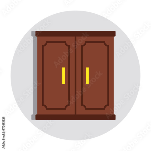 Trendy flat design icon of cupboard