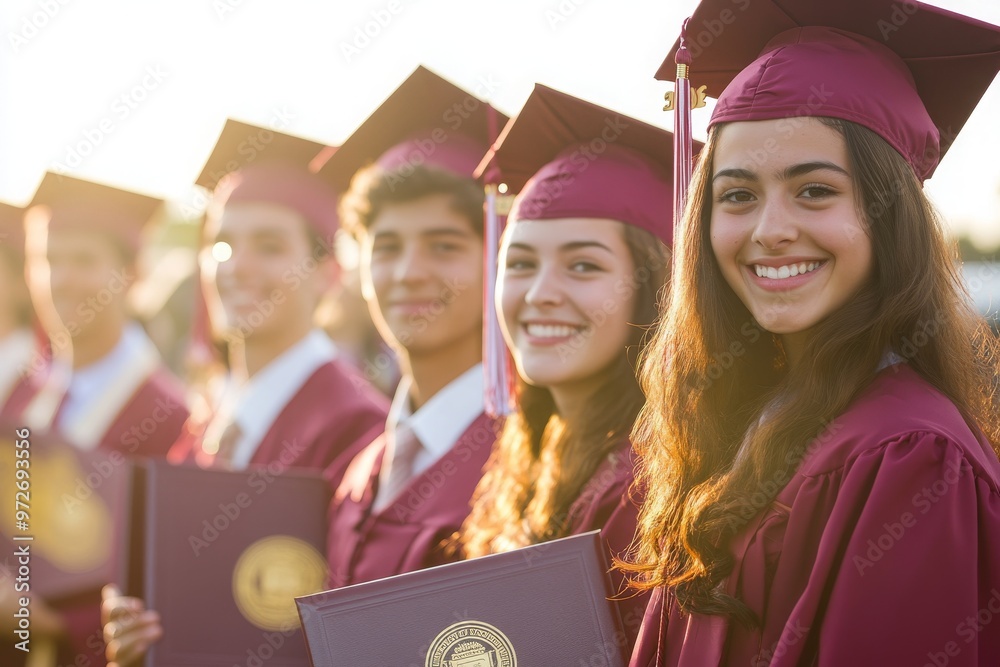 Graduates in Cap and Gown Celebrate Success