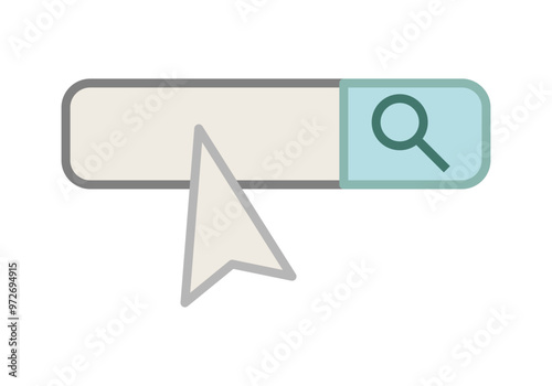 Barra de búsqueda de botón azul con cursor 