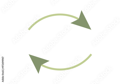 Flecha verde de círculo vicioso o reciclaje 