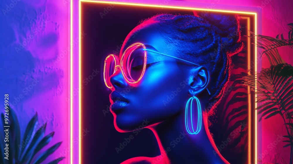 Liquid Neon Poster Photo Effect Mockup Liquid Neon Poster Photo Effect Mockup