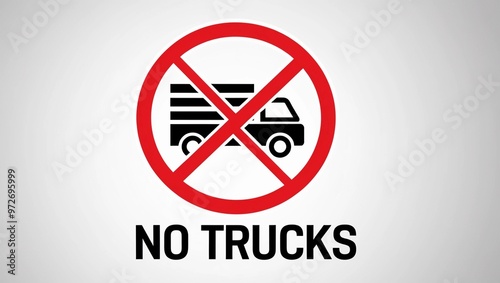 Free Download No Trucks Allowed Sign with Red Circle and Black Truck Illustration
 - GFXLoad