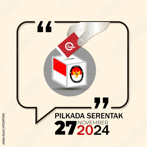 Vector illustration of Indonesian regional election ballot box