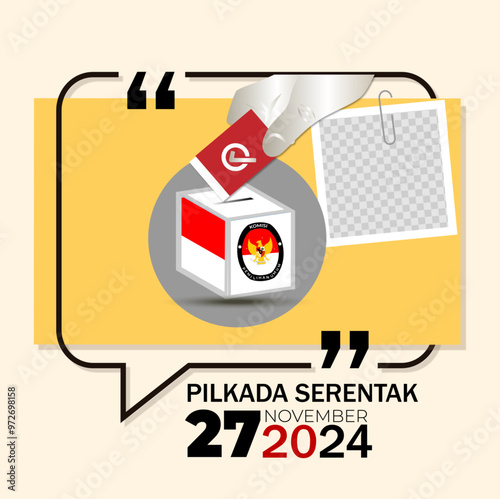 Vector illustration of Indonesian regional election ballot box